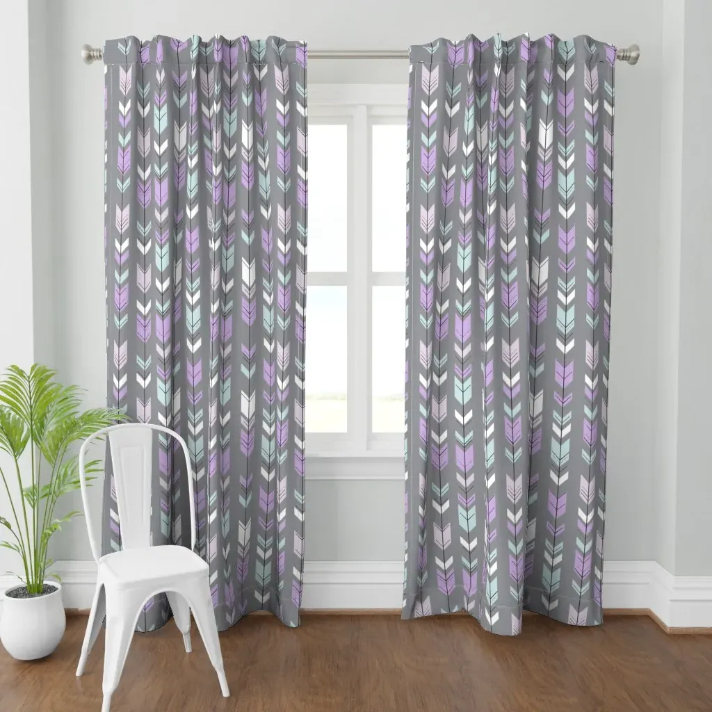 Fletching Arrows Curtain Panel - Lavender product