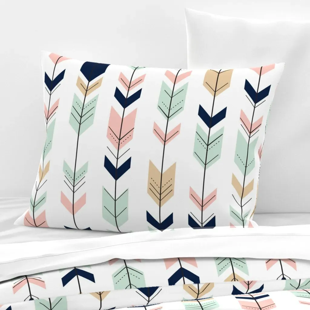 Fletching Arrows Standard Pillow - Pastel Pink, Cotton Sateen product