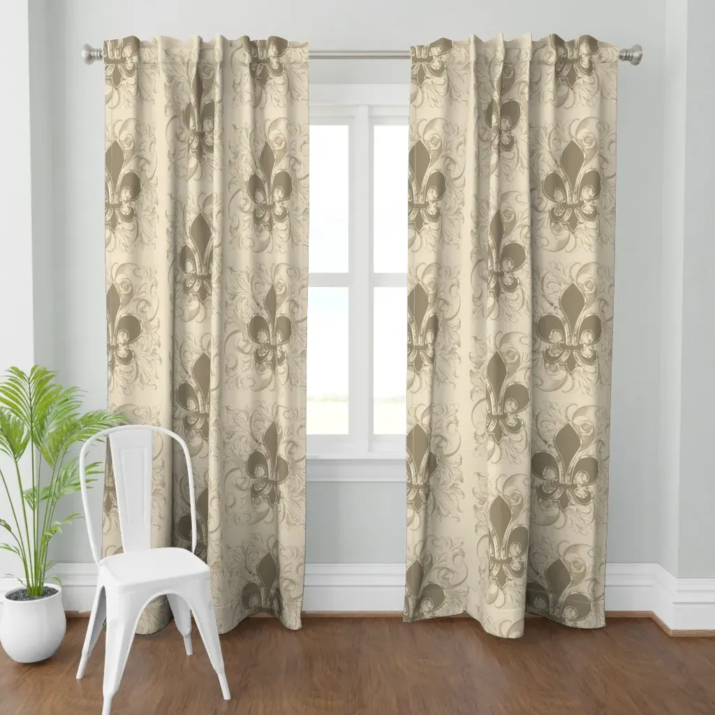Fleur De Lys Curtain Panel - Beige product