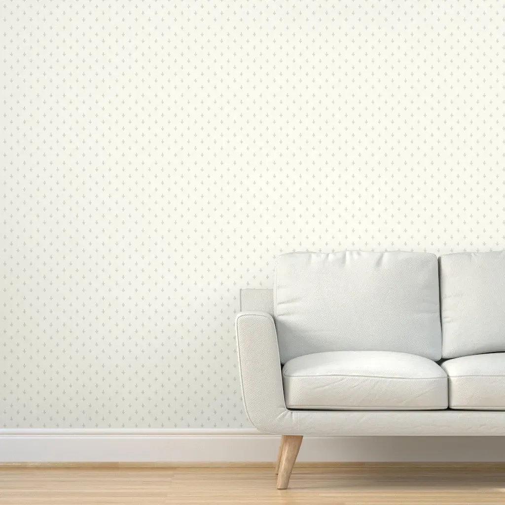 Fleur De Lys Peel and Stick Wallpaper - White, Gray product