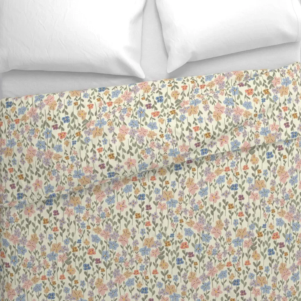 Fleurs Sauvages Duvet Cover - Light Beige alternate view