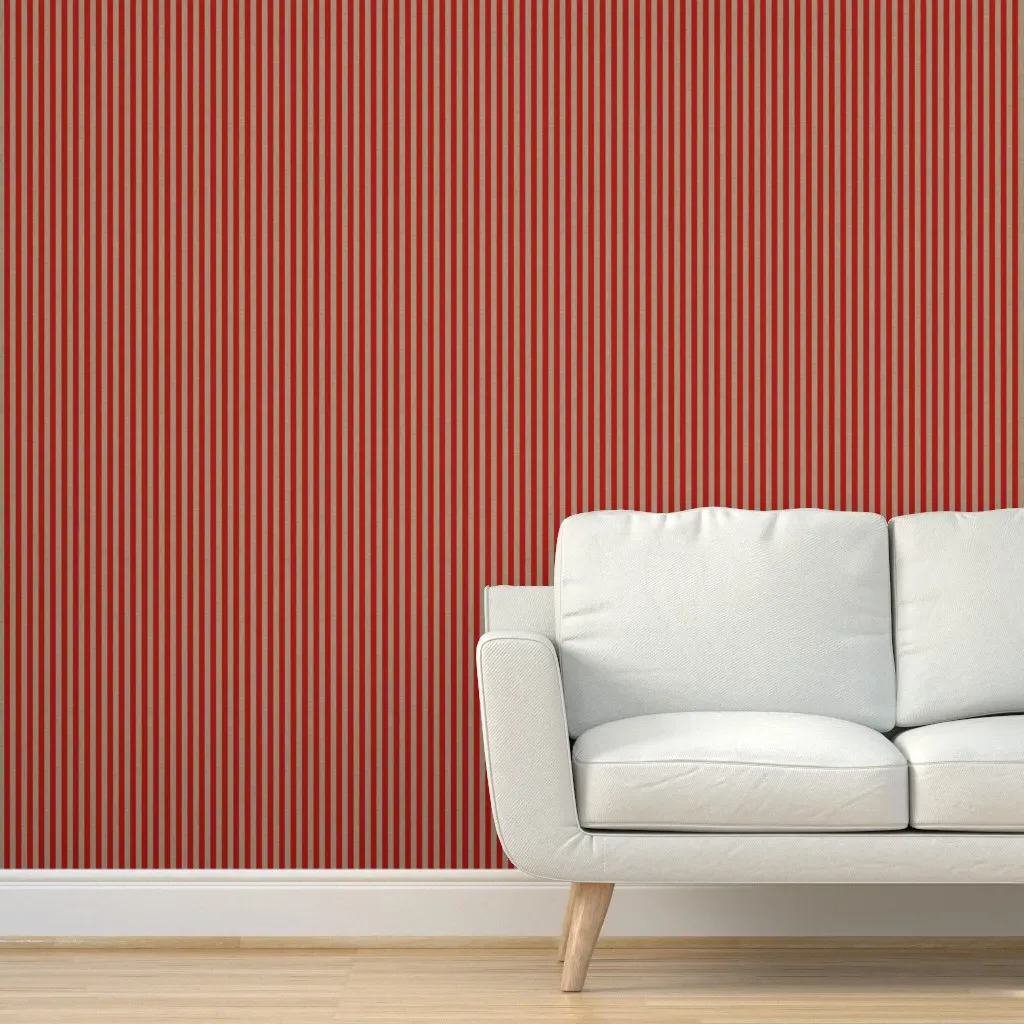 Flightschool Stripe Peel and Stick Wallpaper - Red, Linen product