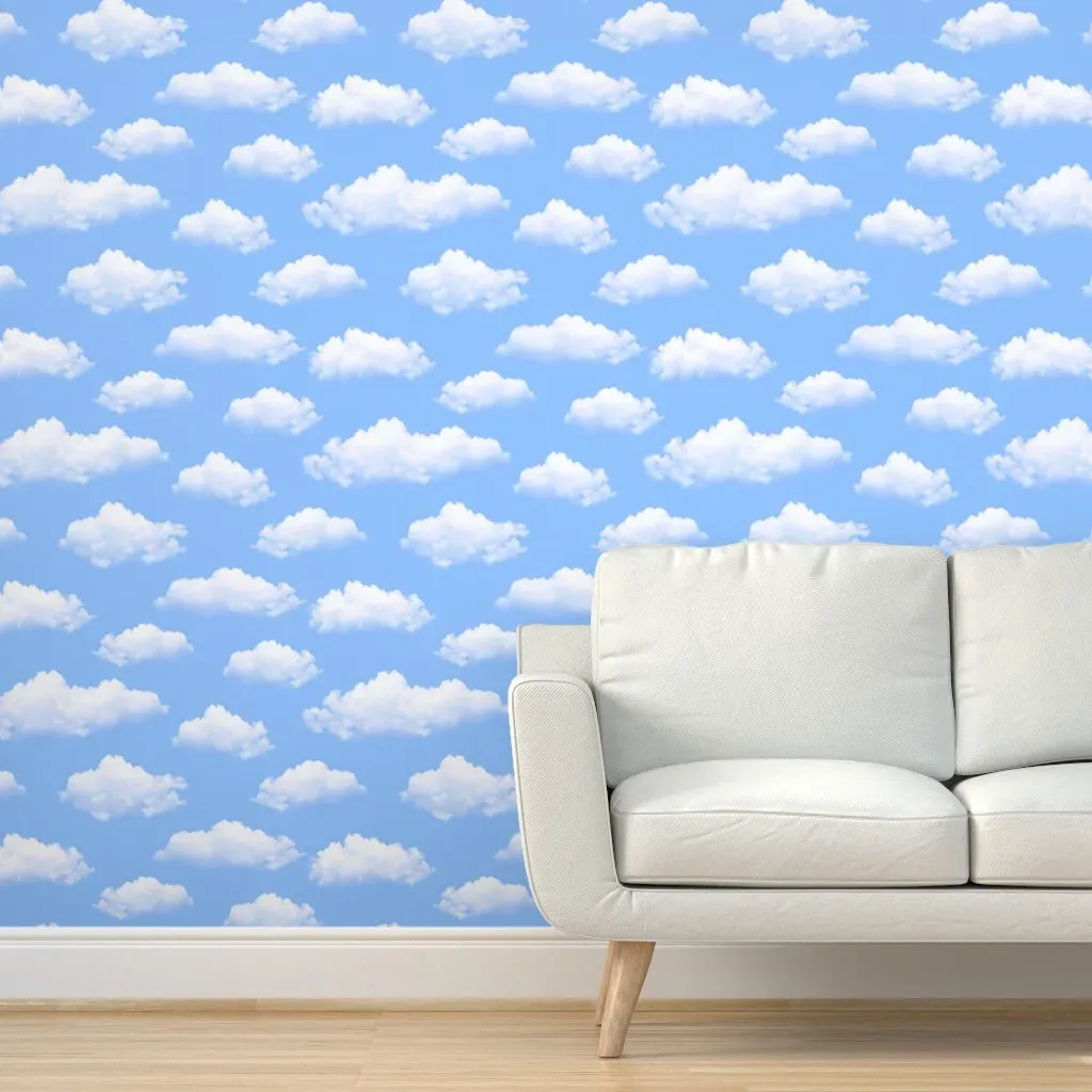 Floating Clouds Peel and Stick Wallpaper - Light Blue product