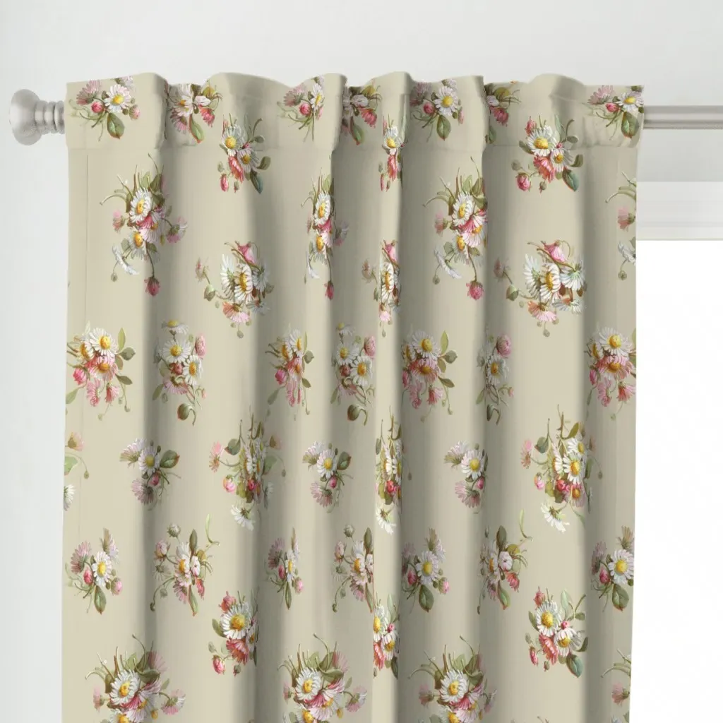 Floating Daisies Curtain Panel - White alternate view