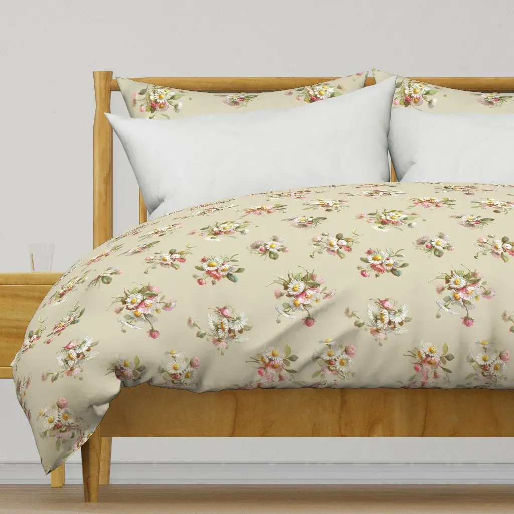 Floating Daisies Duvet Cover - White product