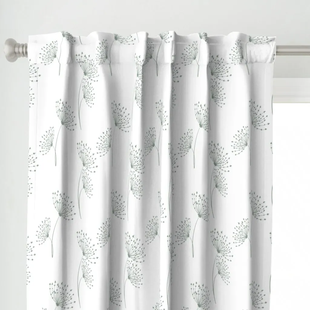 Floating Dandelion Curtain Panel - Sage Green alternate view