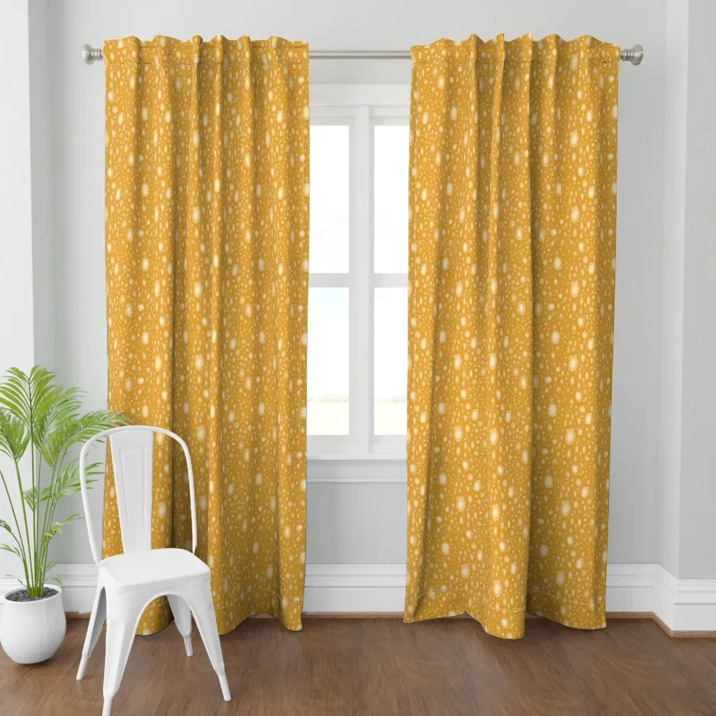 Floating Lanterns Curtain Panel - Mustard Yellow product