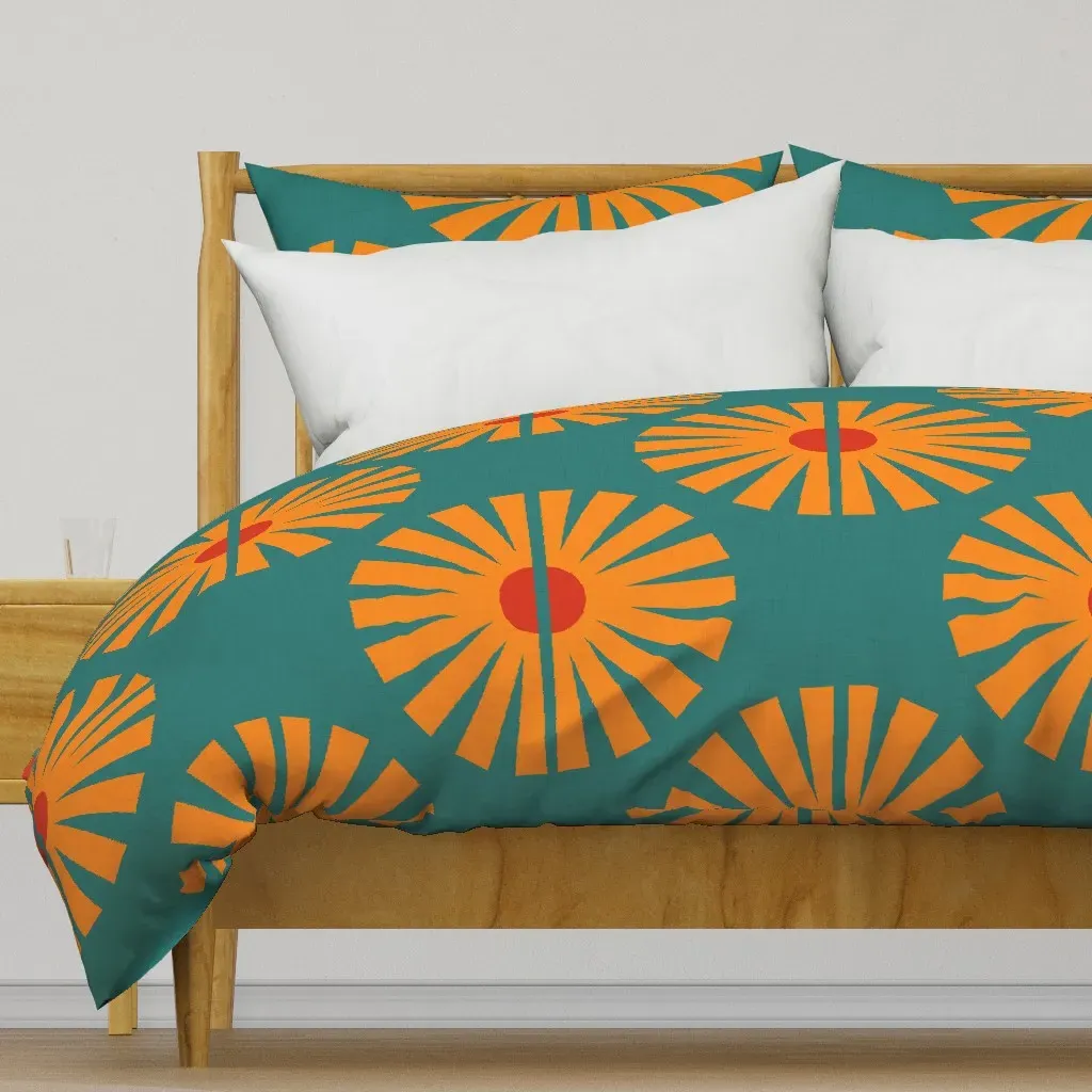 Flor De Mojo Large Duvet Cover - Orange product