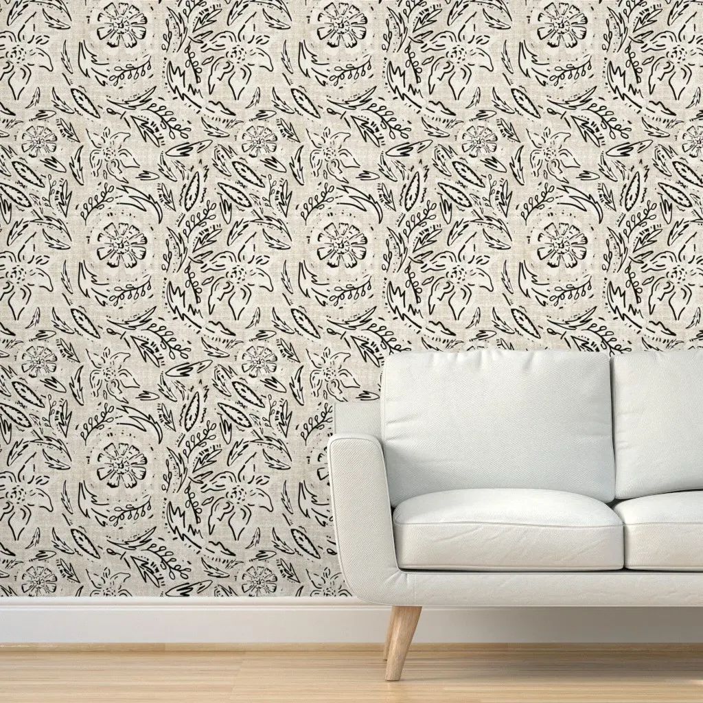 Flora Peel and Stick Wallpaper - Black product