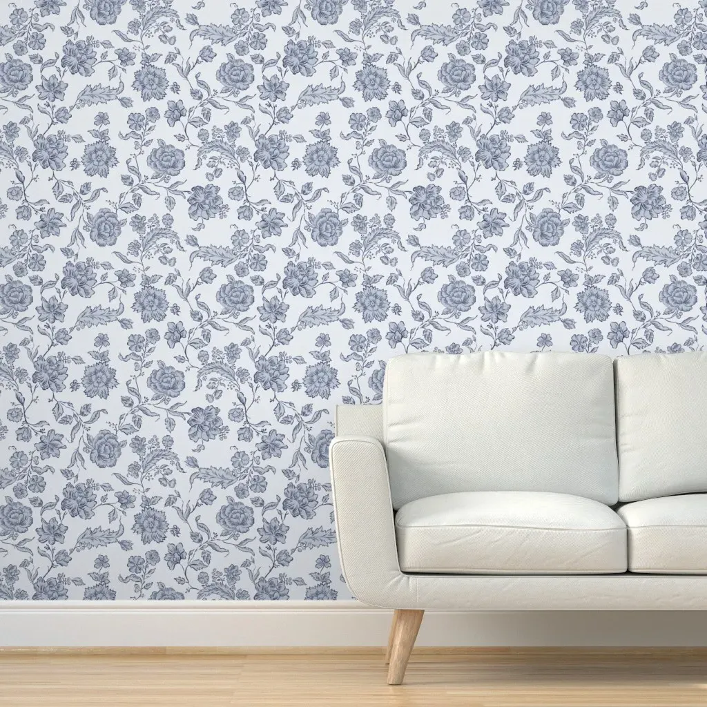 Flora Peel and Stick Wallpaper - Blue, White product