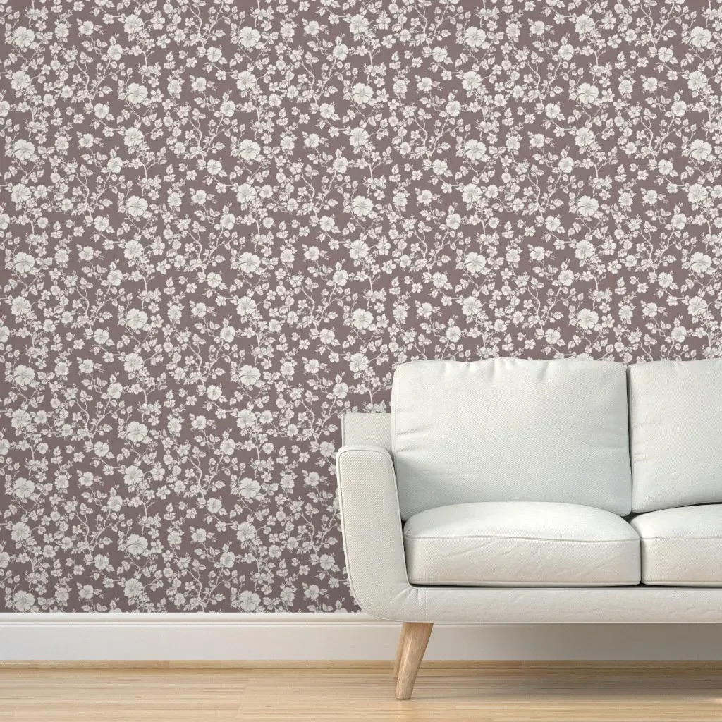 Floral Block Print Cloud Cover Peel and Stick Wallpaper - Off-White product