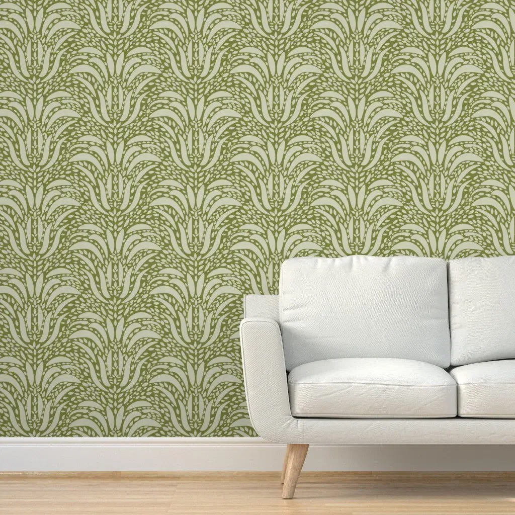 Floral Dreams Palm Jumbo Peel and Stick Wallpaper - Olive Green product