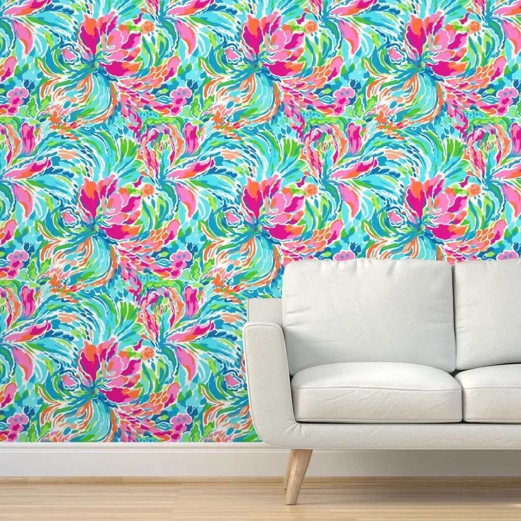 Floral Fiesta Peel and Stick Wallpaper - Pink, White product