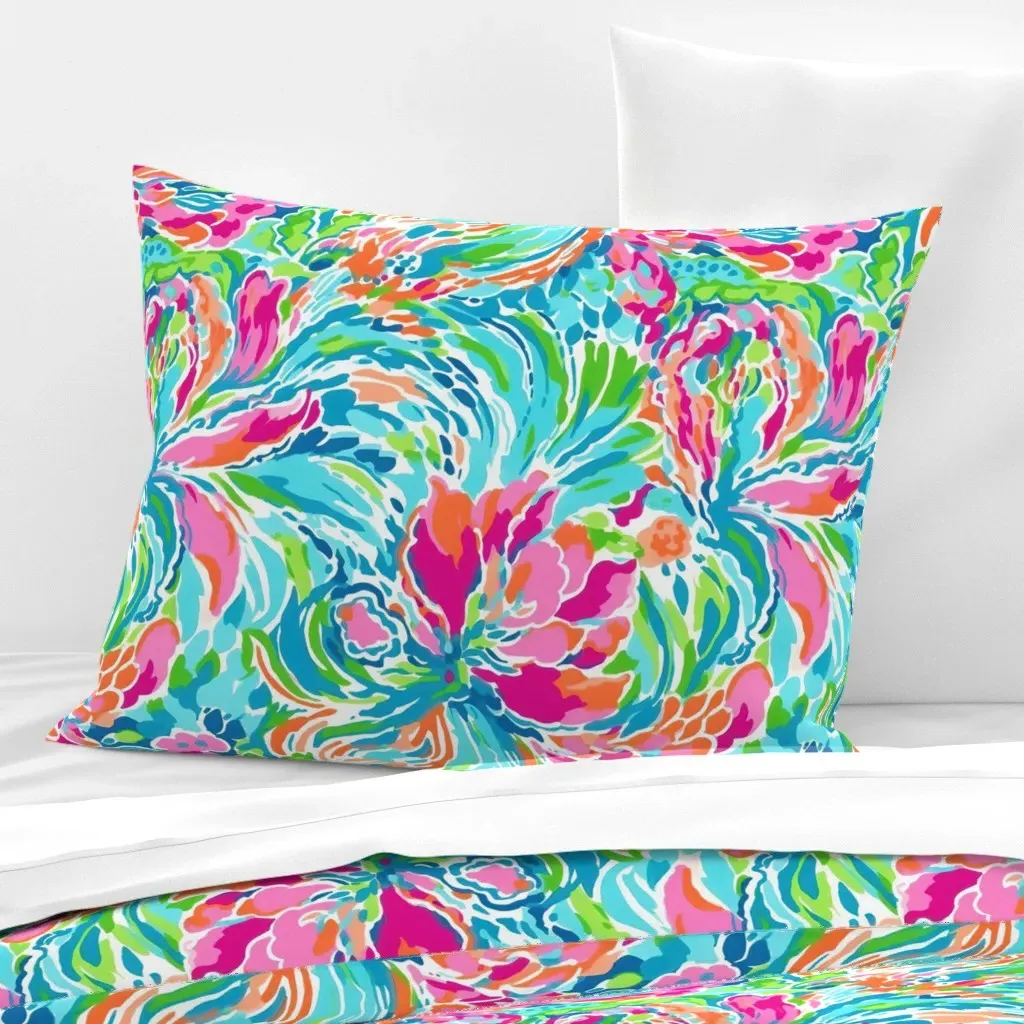 Floral Fiesta Standard Knife Edge Pillow - Pink, Cotton Sateen product