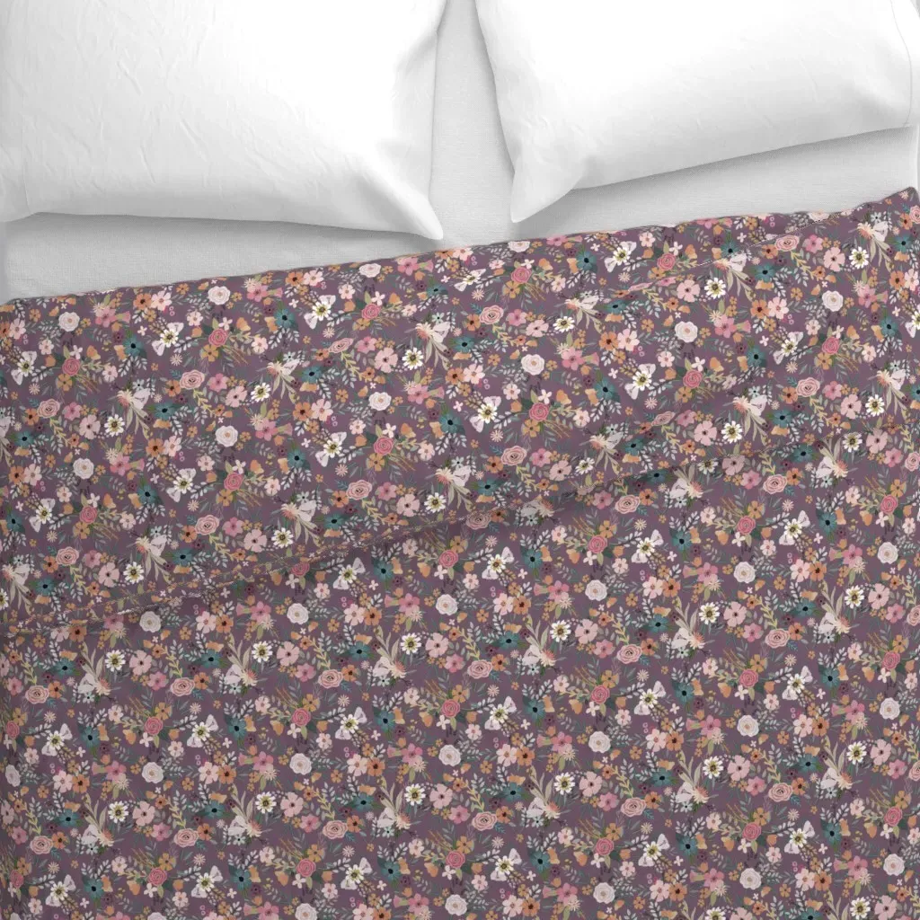 Floral Garden Duvet Cover - Dusty Purple alternate view