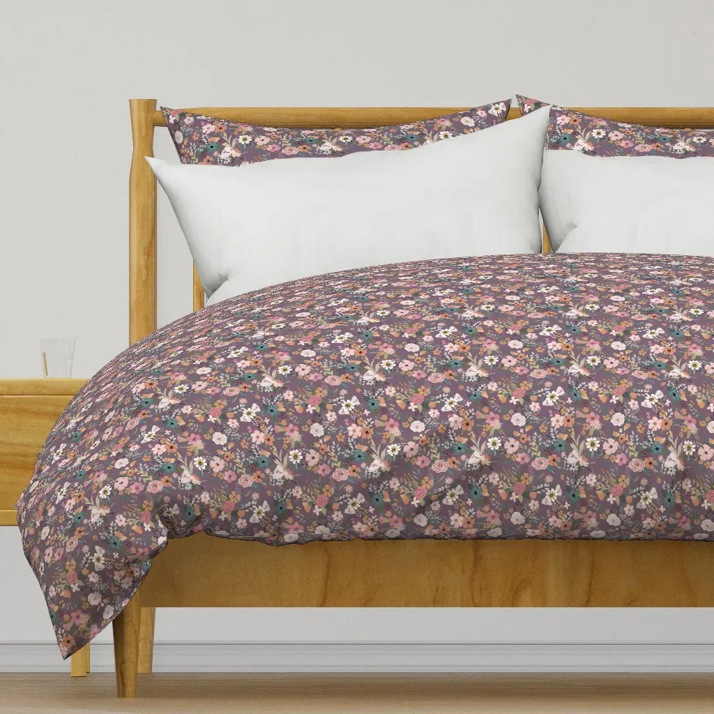 Floral Garden Duvet Cover - Dusty Purple product