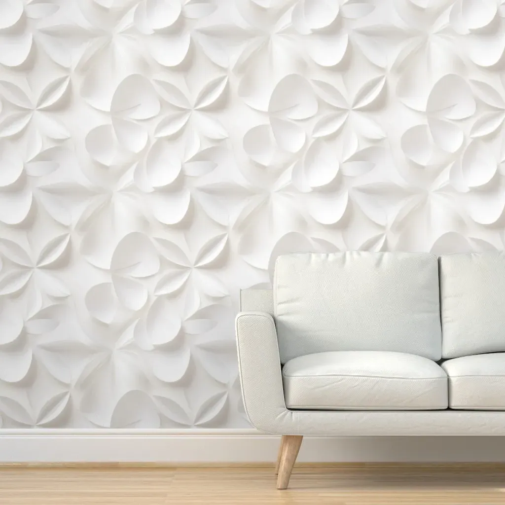 Floral Geometry Peel and Stick Wallpaper - White product
