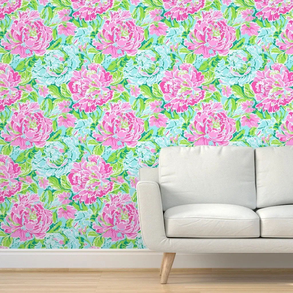 Floral Grand Millennial Peel and Stick Wallpaper - Pink product