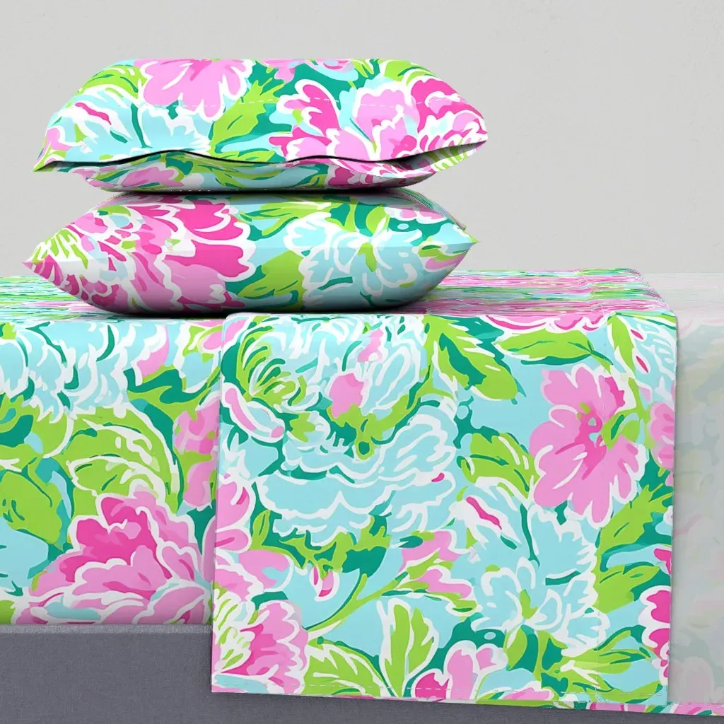 Floral Grand Millennial Queen Sheet Set - Pink product