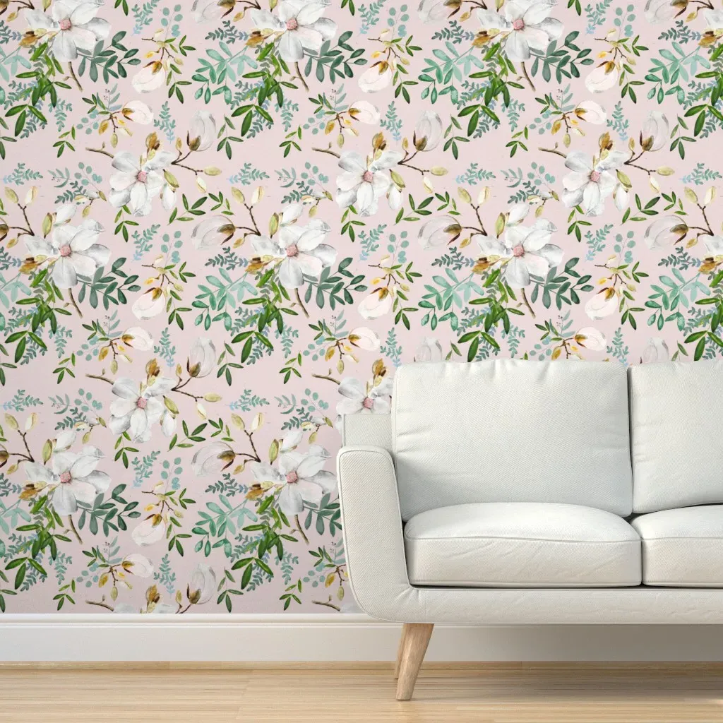 Floral Grandmillennial Peel and Stick Wallpaper - White product