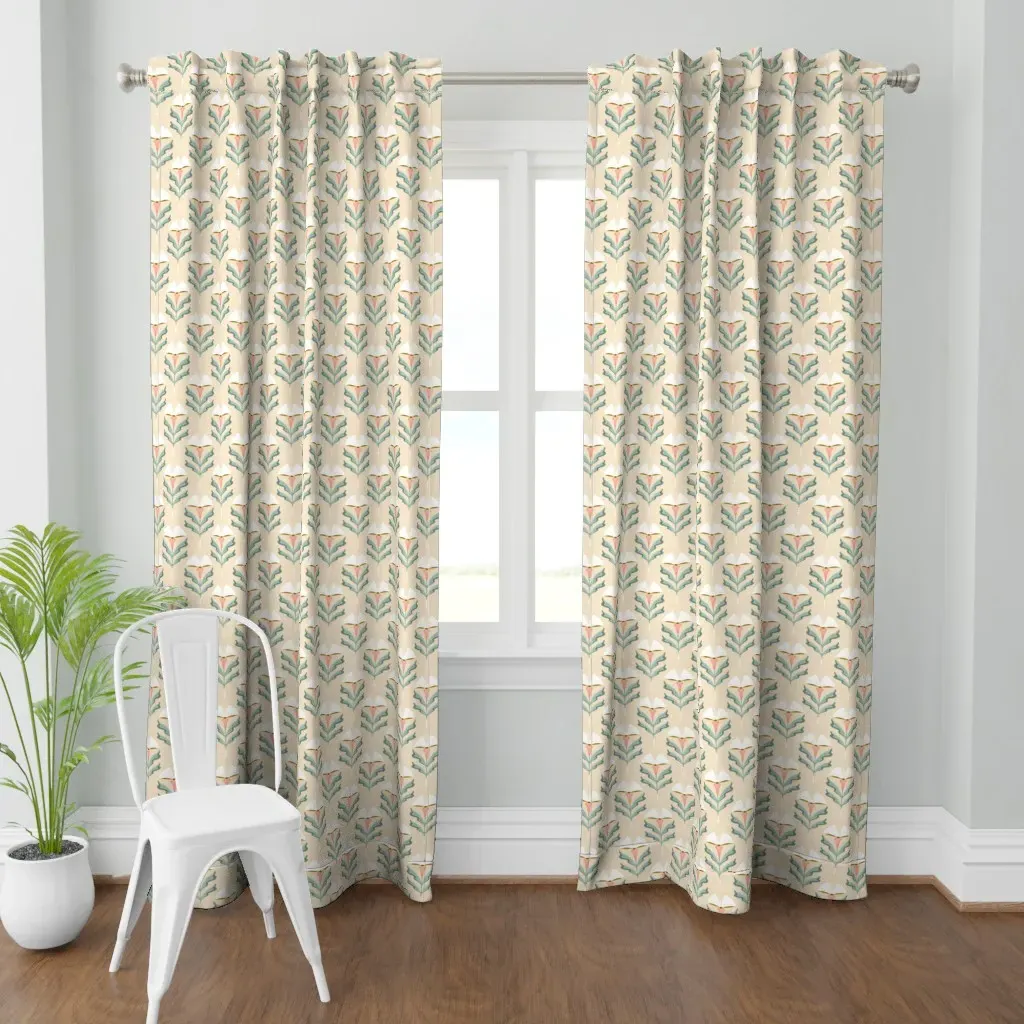 Floral Pages Book Curtain Panel - Teal product