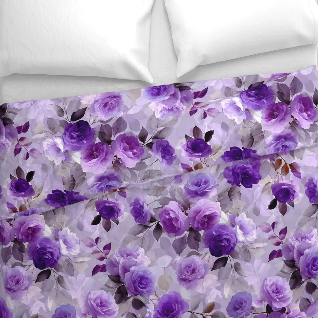Floral Pattern 2 Duvet Cover - Purple alternate view