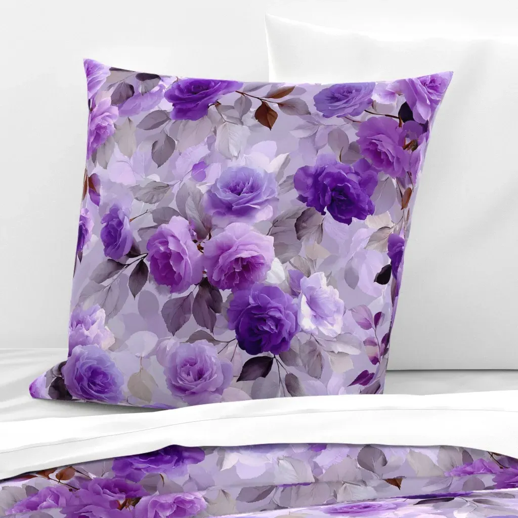 Floral Pattern 2 Euro Pillow Sham - Purple product