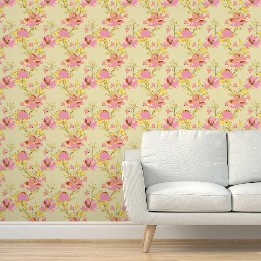 Floral Peel and Stick Wallpaper Removable - Pink product