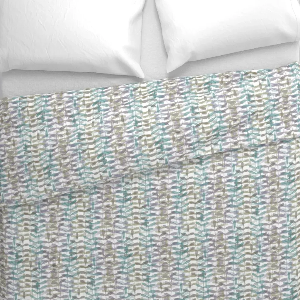 Floral Shadow Duvet Cover - Dusty Teal alternate view