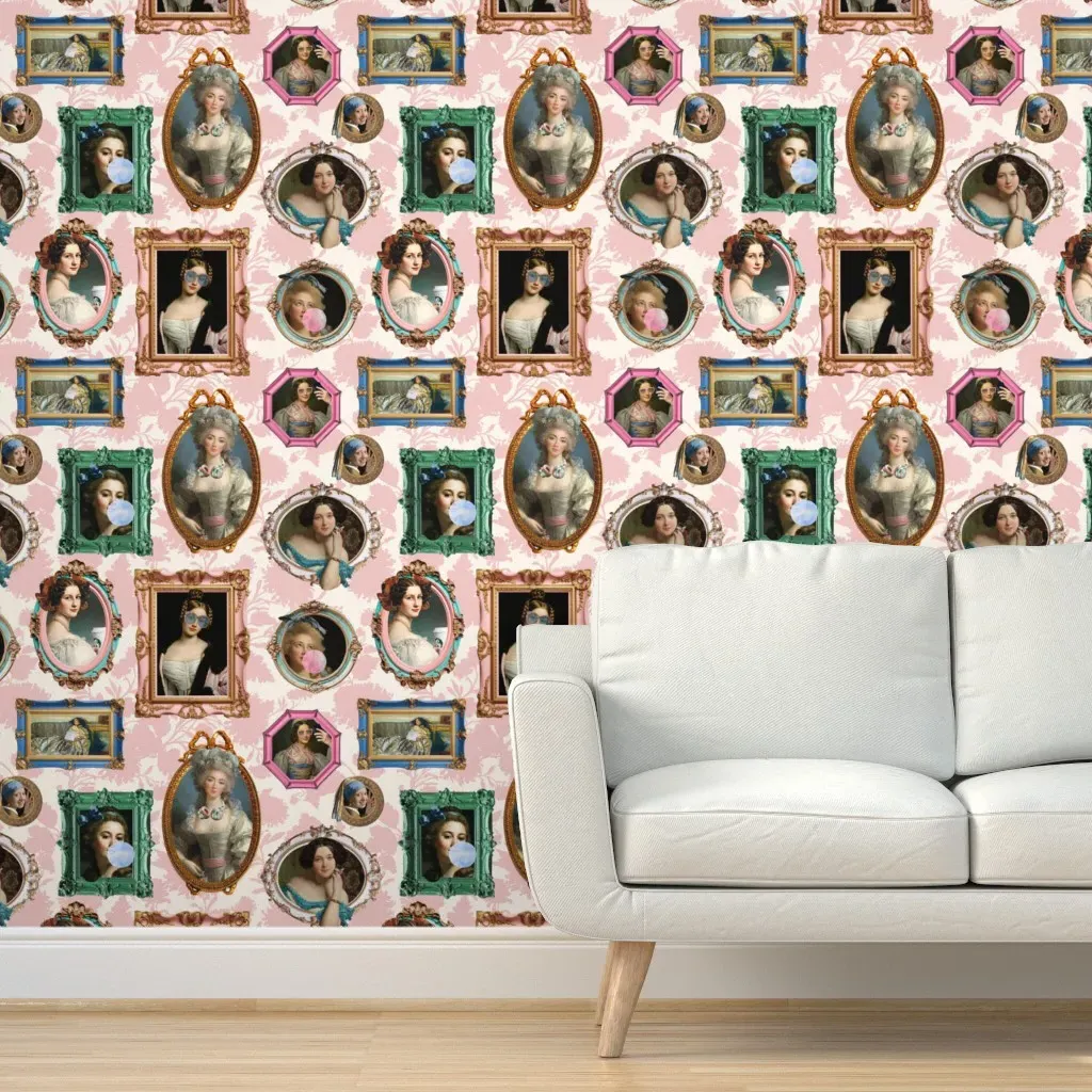 Floral Silhouette Peel and Stick Wallpaper - Pink product