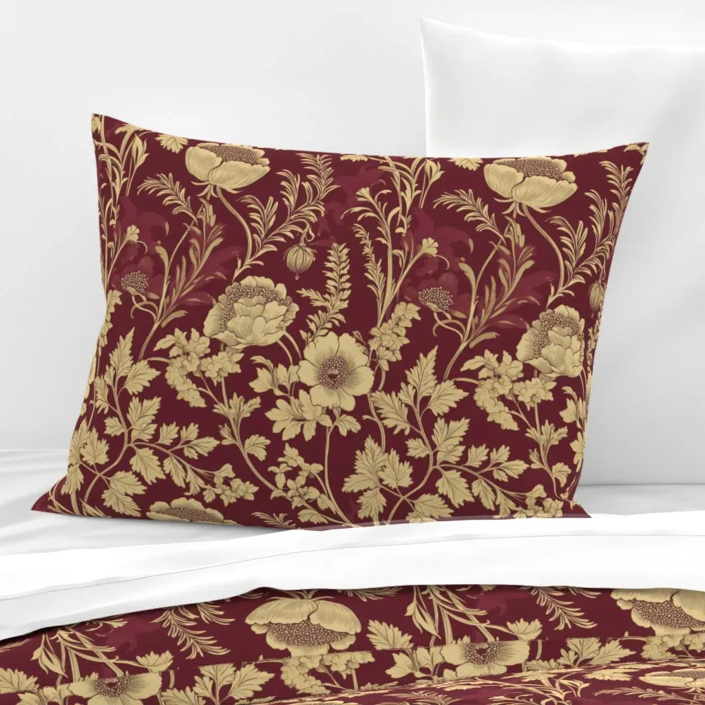 Floral Standard Knife Edge Cushion Cover - Purple, Cotton product