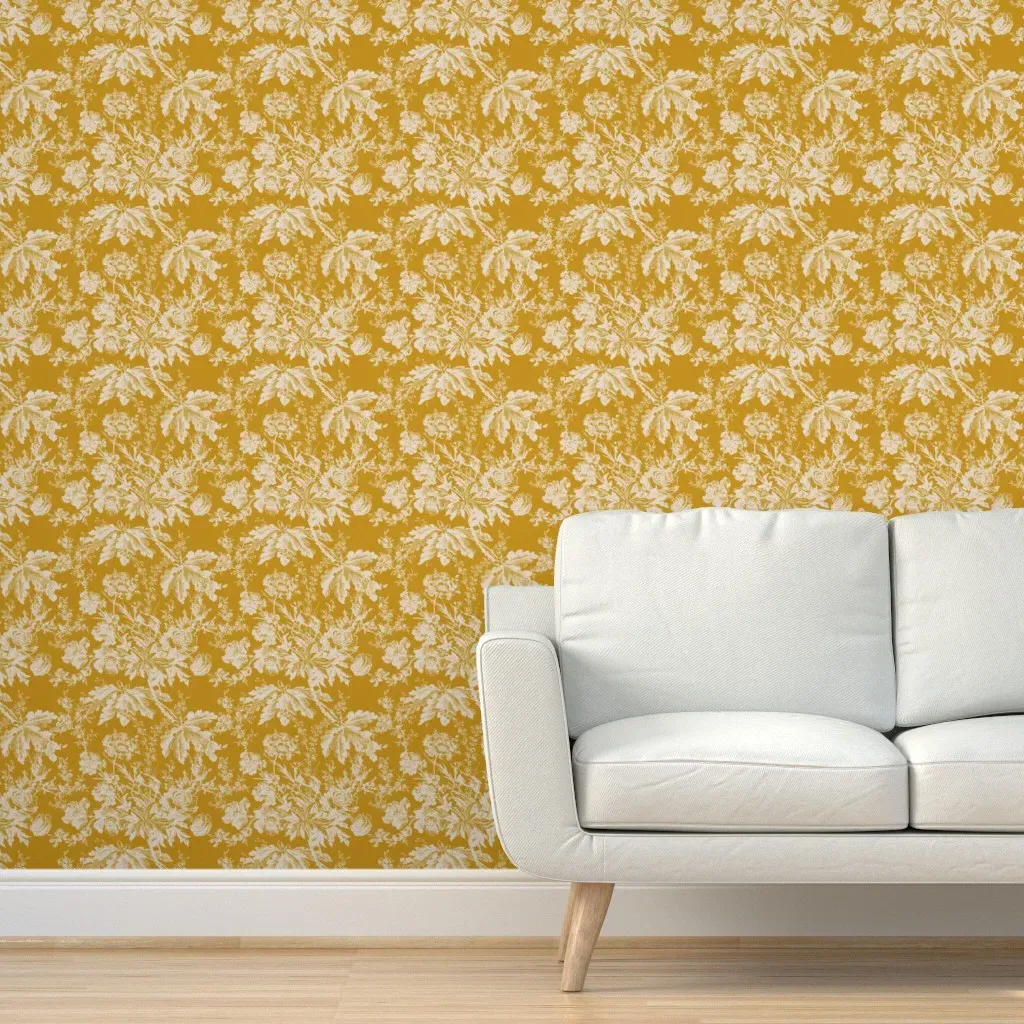 Floral Toile De Jouy Peel and Stick Wallpaper - Beige product