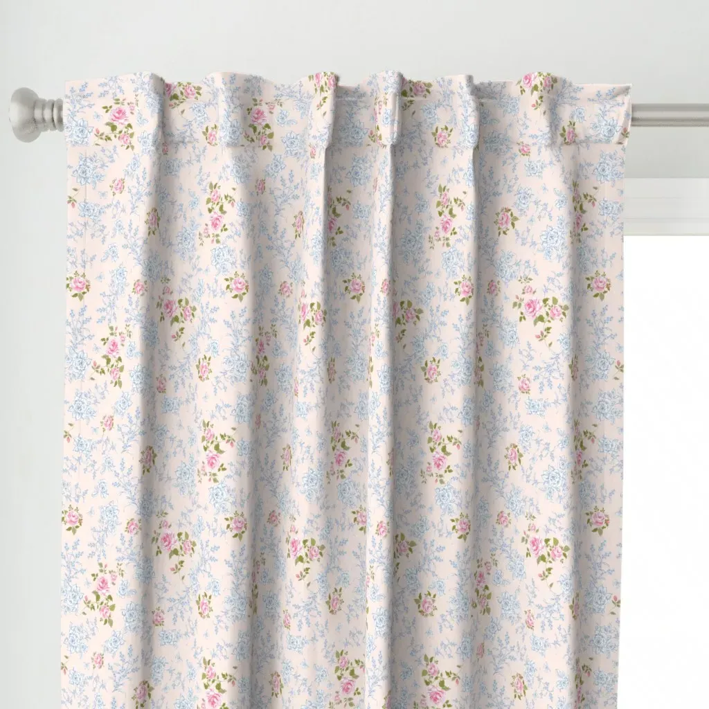 Floral Toile Spring Curtain Panel - Pink alternate view
