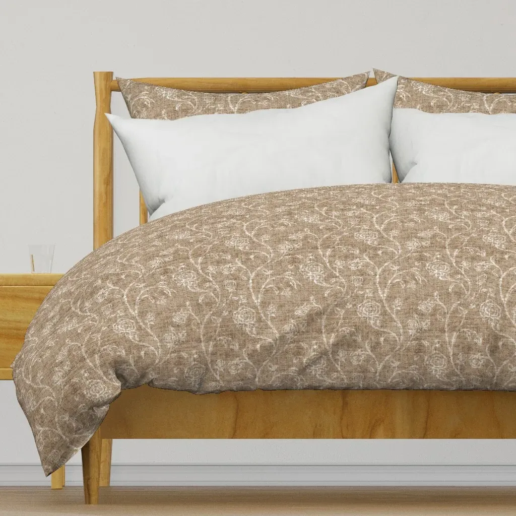 Floral Trail Chintz Rustic Duvet Cover - Beige product