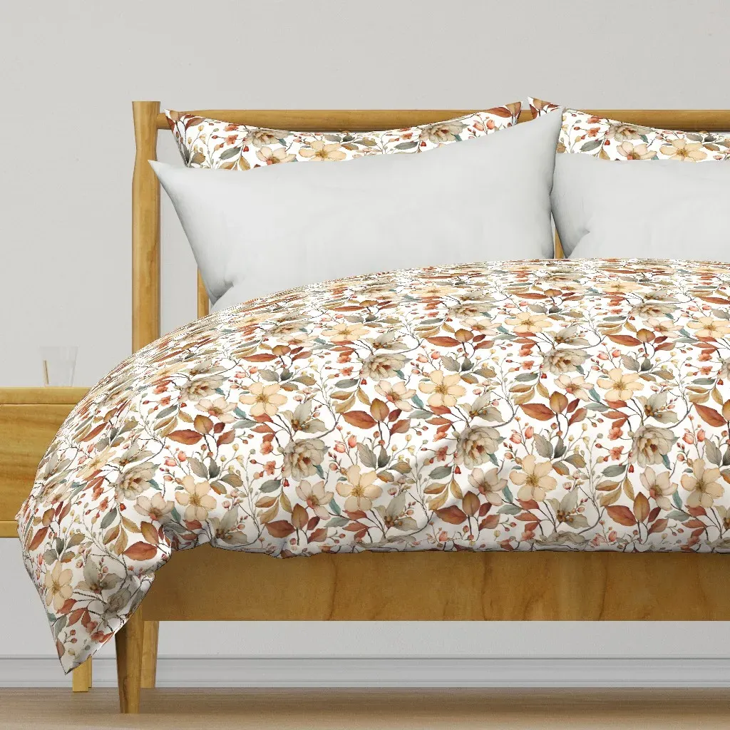 Floral Vines Medium Duvet Cover - Creamy Beige product