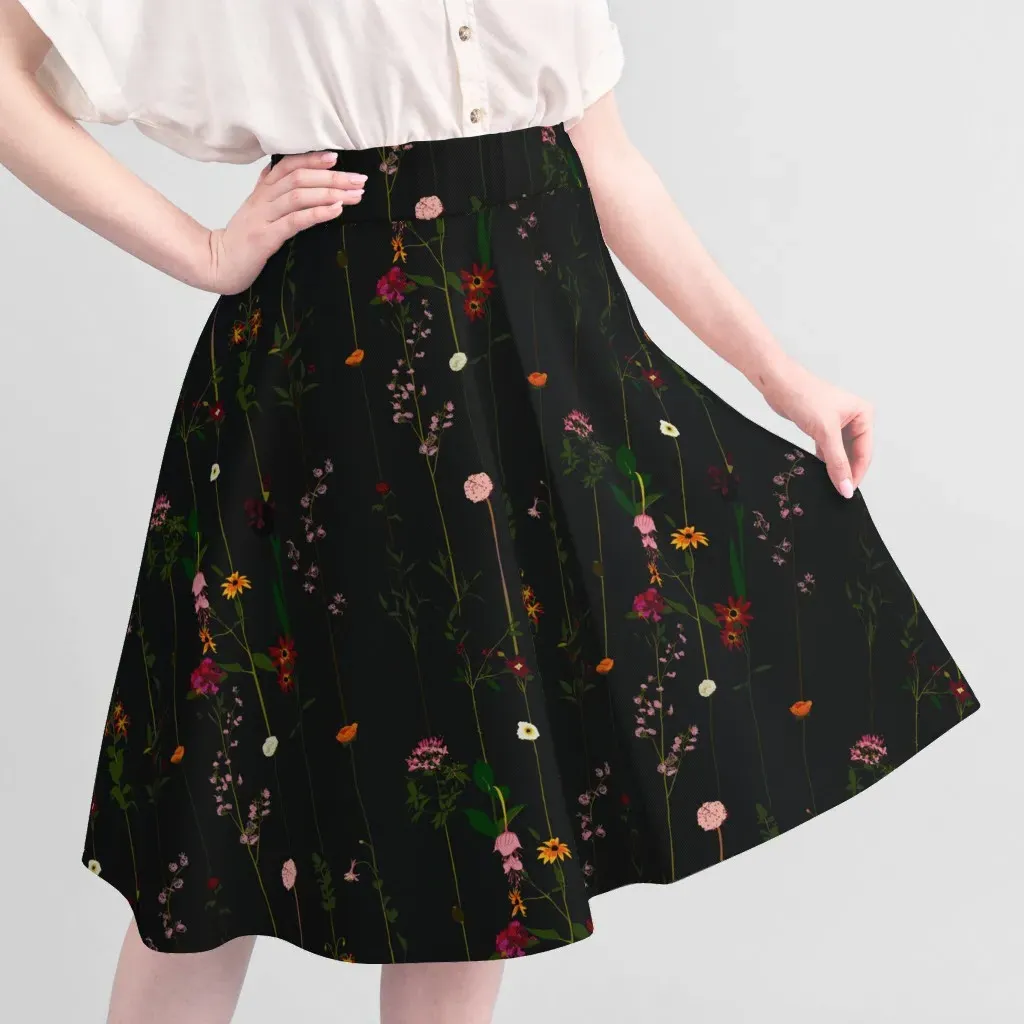 Floral Wallroll Custom Printed Fabric - Black, Green alternate view