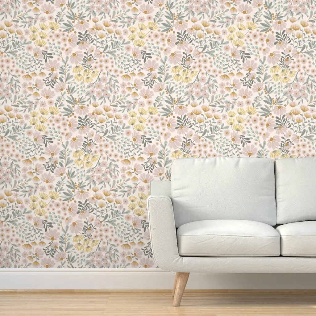 Floral Wilderness Garden Peel and Stick Wallpaper - Pink product