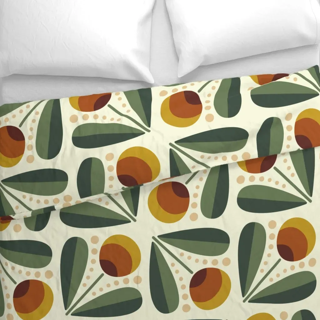Floratomic Tetranda Large Duvet Cover - Mustard Yellow alternate view