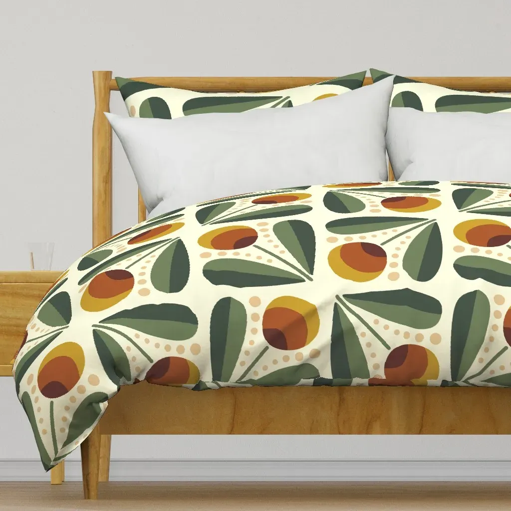 Floratomic Tetranda Large Duvet Cover - Mustard Yellow product