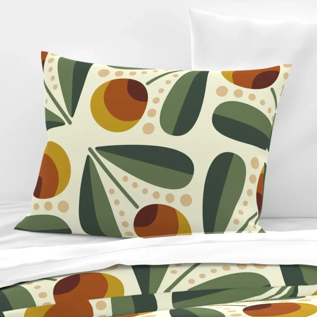 Floratomic Tetranda Standard Knife Edge Cushion Cover - Mustard Yellow, Cotton Sateen product