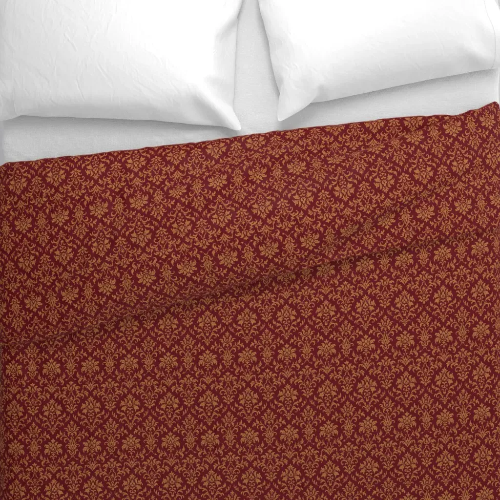 Floreal Burgundy Duvet Cover - Gold alternate view