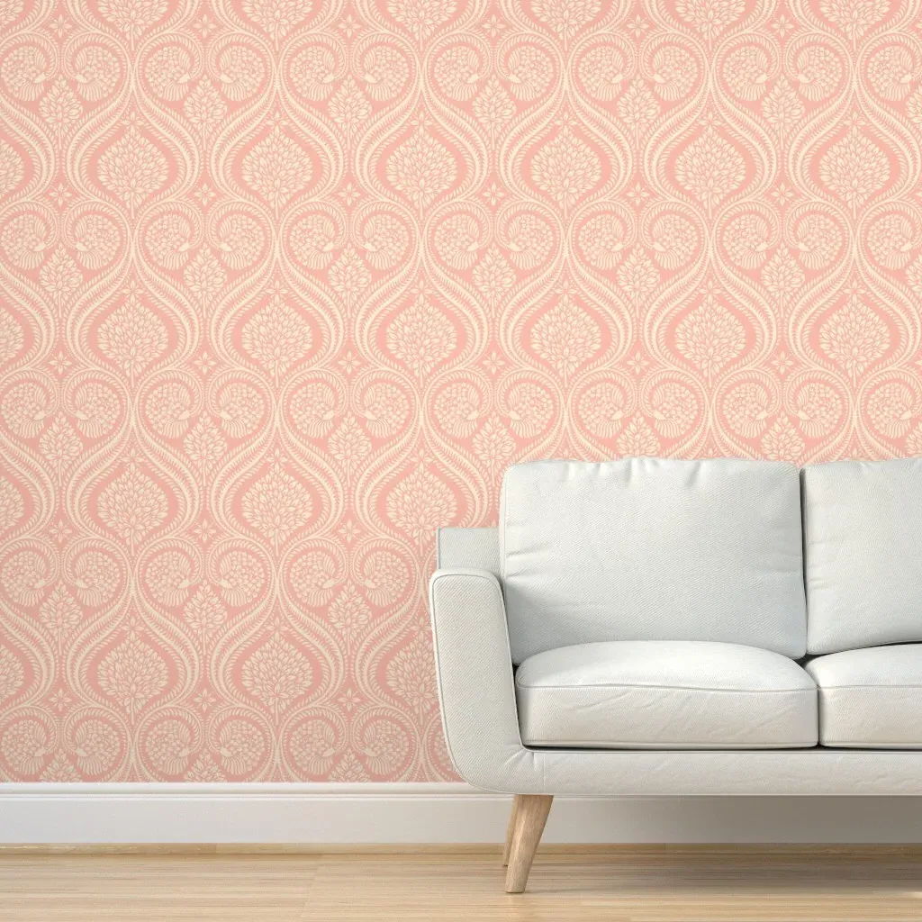 Florence Damask Peel and Stick Wallpaper - Blush Pink product