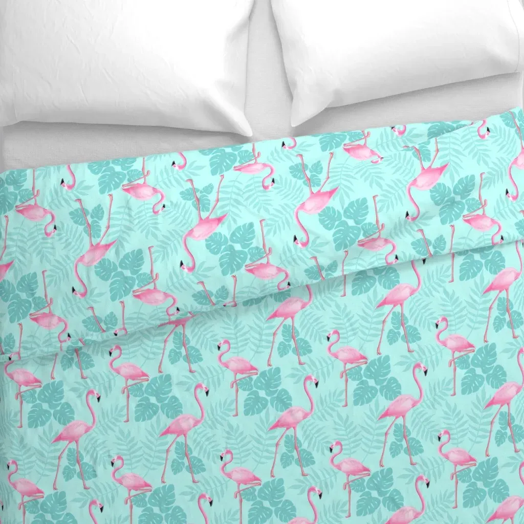 Florida Pink Flamingo Light Duvet Cover alternate view