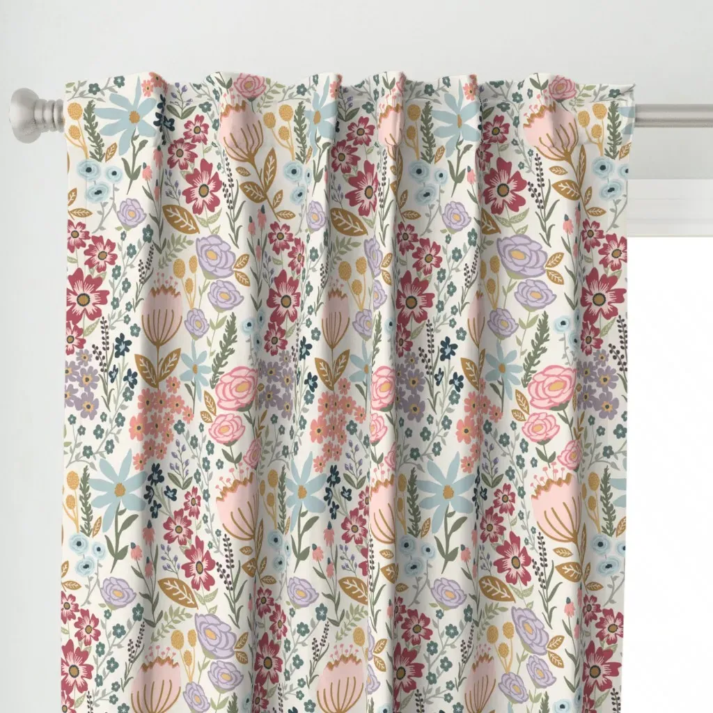 Flo's Garden Party Medium Curtain Panel - Pink alternate view
