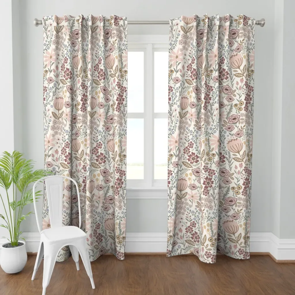 Flo's Vintage Garden Curtain Panel - Pink product