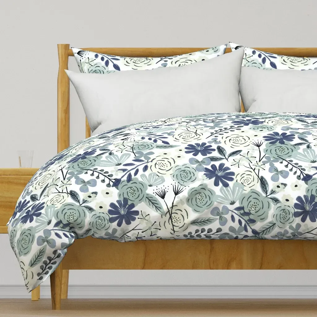 Flower Child Boho Duvet Cover - Dusty Blue product