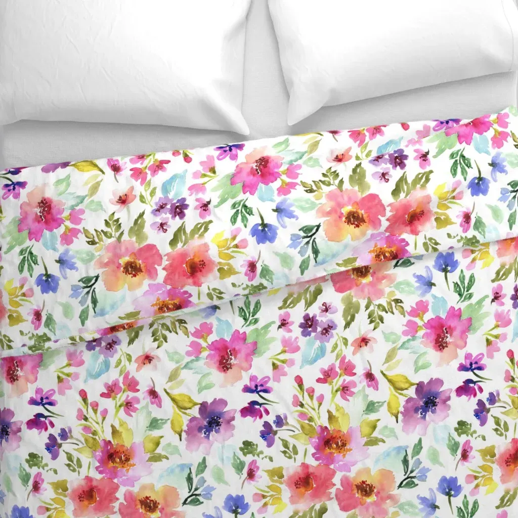 Flower Colorful Duvet Cover - Pink alternate view
