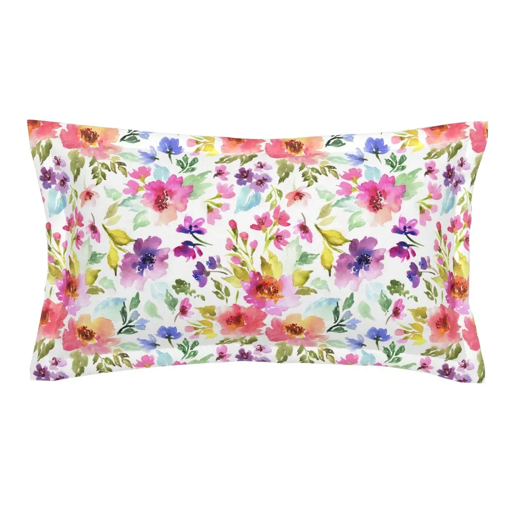 Flower Colorful King Pillow Sham - Pink product