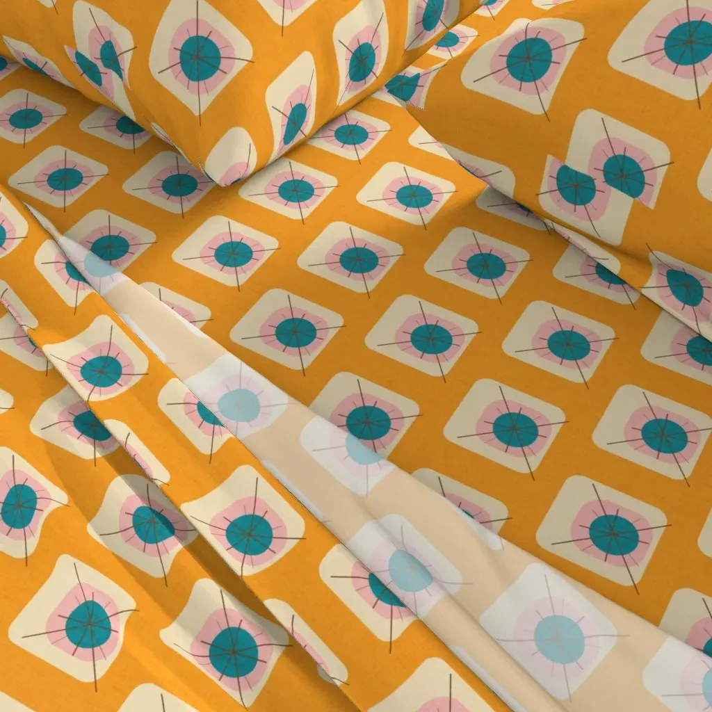 Flower Eggs King Size Sheet Set - Orange alternate view