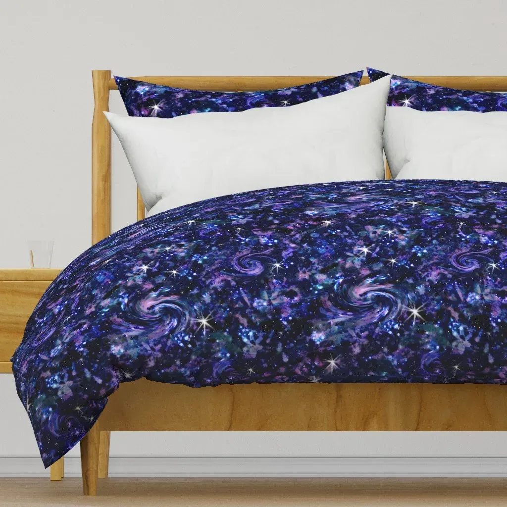 Flower Galaxy Duvet Cover - Deep Blue product
